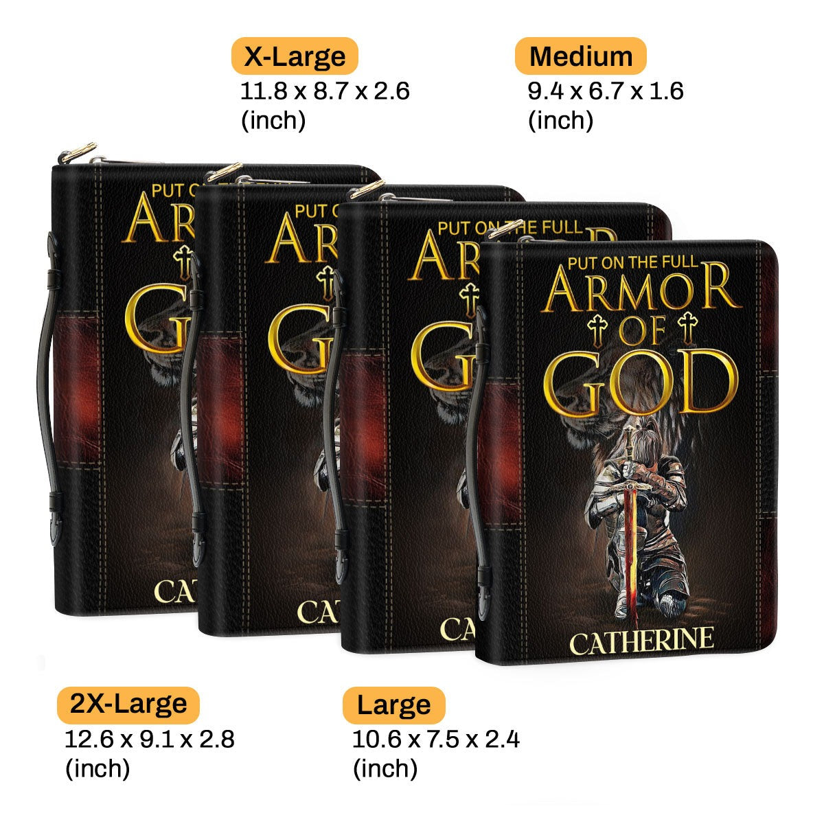 Put On The Full Armor Of God Leather Book Cover, Personalized Leather Bible Cover, Christian Gift, Bible Covers Jesus Gifts